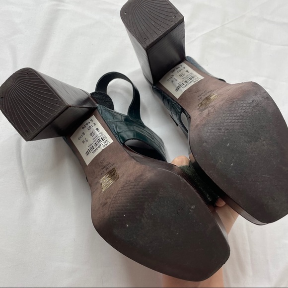 Topshop Platform Green Block Heels - Picture 10 of 11